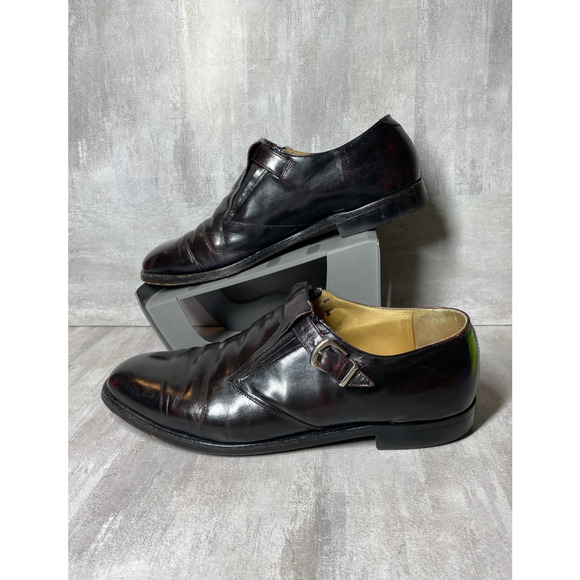 Vintage Aristocraft Monk Strap Shoes Mens Size 10.5 Burgundy Leather Dress USA main image 5